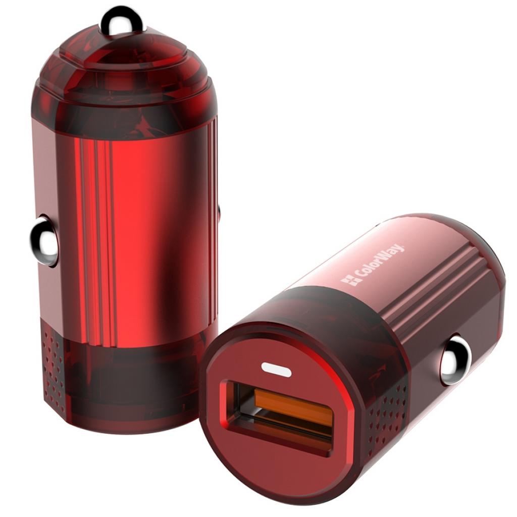 Зарядний пристрій ColorWay 1USB Quick Charge 3.0 (18W) red (CW-CHA012Q-RD) - зображення 5