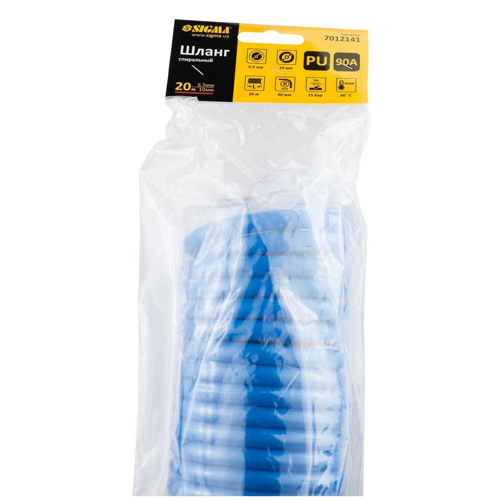 Пневматичний шланг Sigma спіральний поліуретановий (PU) 20м 6.5x10мм (7012141) - зображення 4