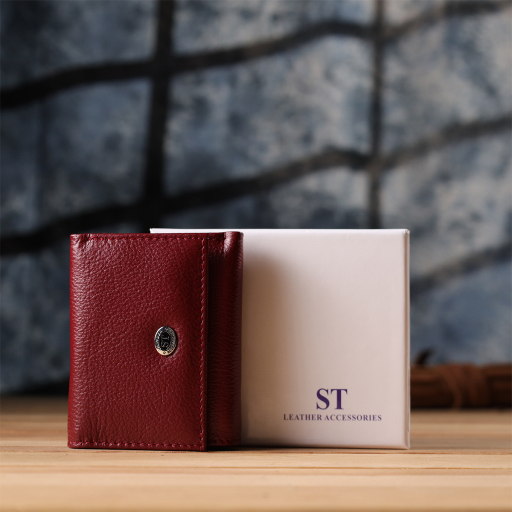 Гаманець ST Leather З натуральної шкіри Бордовий (23082) - зображення 11
