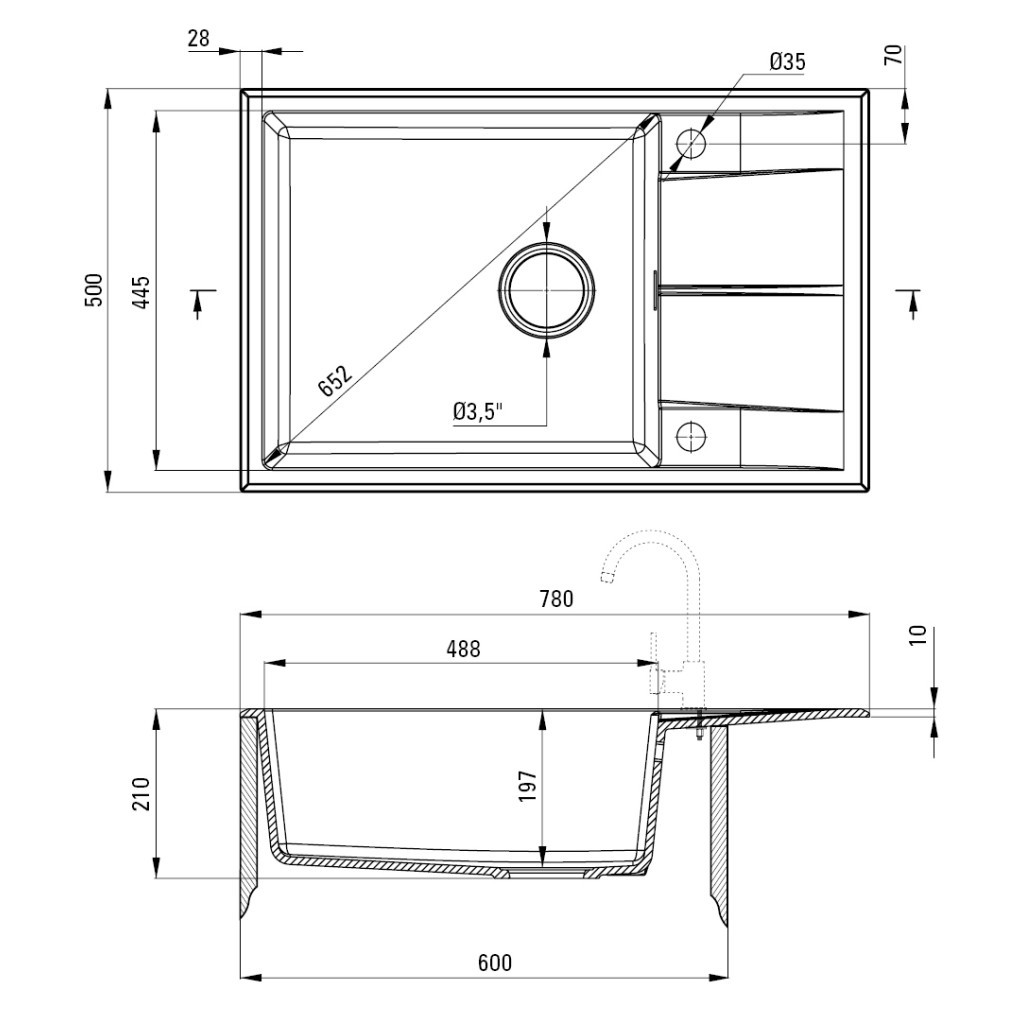 Мийка кухонна Deante Eridan (ZQE A11B) - зображення 2