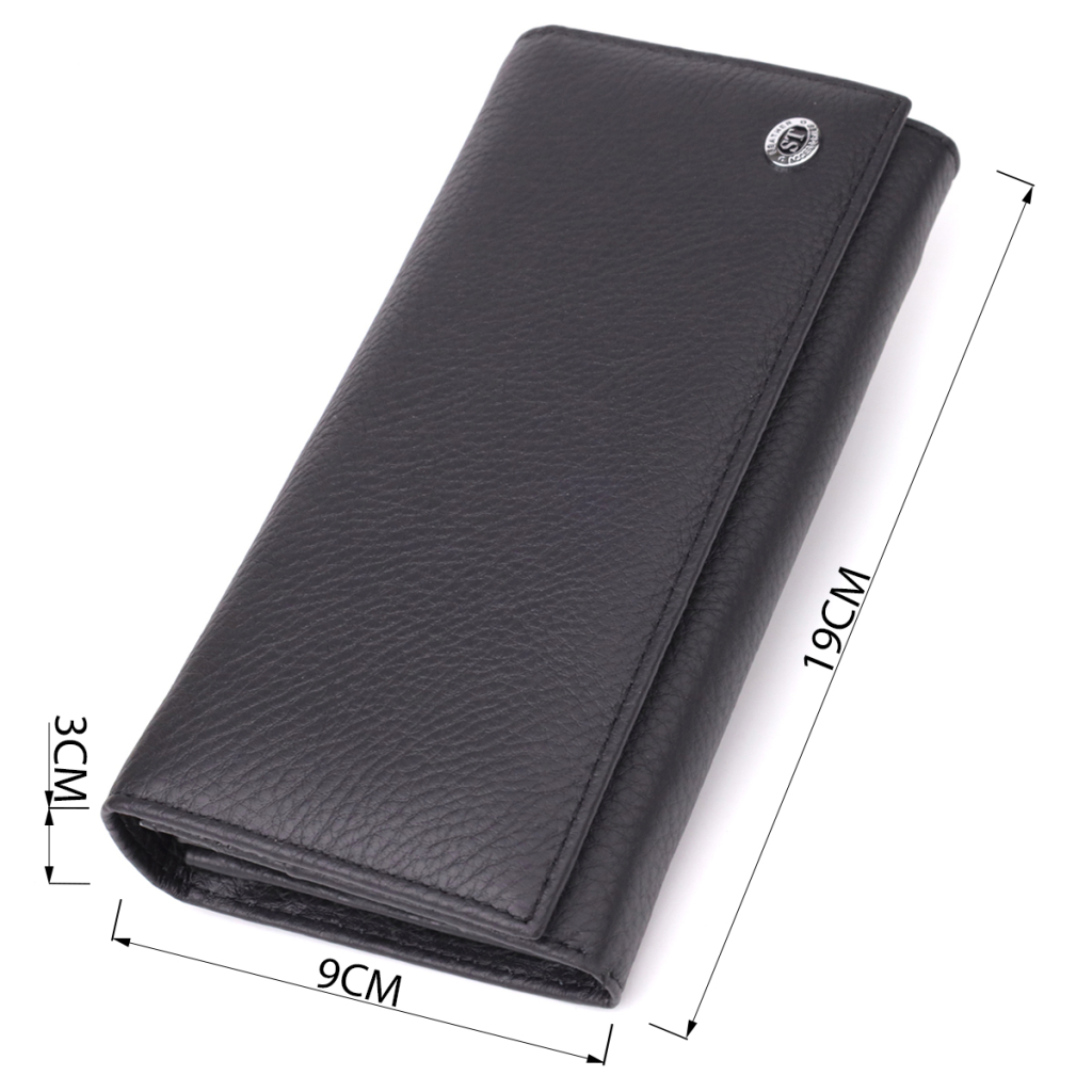 Гаманець ST Leather З натуральної шкіри Чорний (23097) - зображення 3