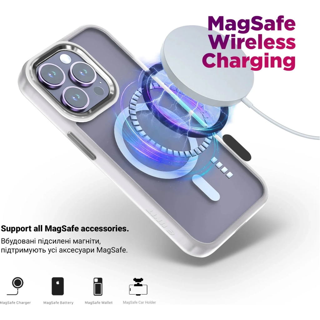 Чохол до мобільного телефона Armorstandart Unit MagCase Apple iPhone 17 Air Matte Clear Silver (ARM88999) - зображення 3