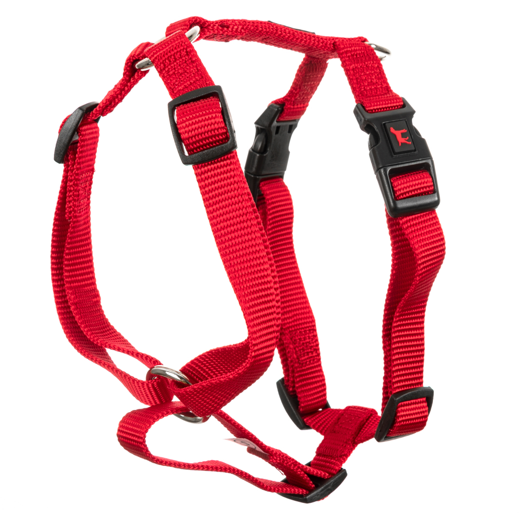Шлея для собак GimDog Harlem H нейлон 1.5х40-55 см червона (8009632059228) - зображення 1