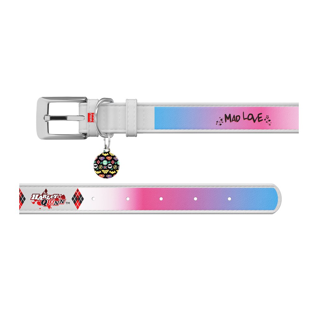 Нашийник для тварин WAUDOG Design з QR паспортом "Харлі Квін" S Ш 15 мм Д 26-35 см білий (0015-1002-15) - зображення 3