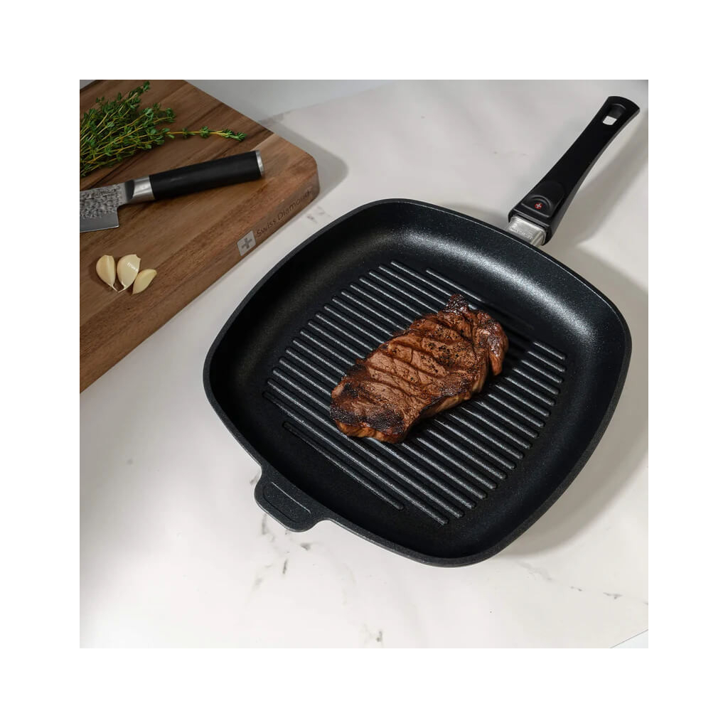 Сковорода Swiss Diamond Induction гриль 28 x 28 см зі з'ємною ручкою (XD63281iD) - зображення 3