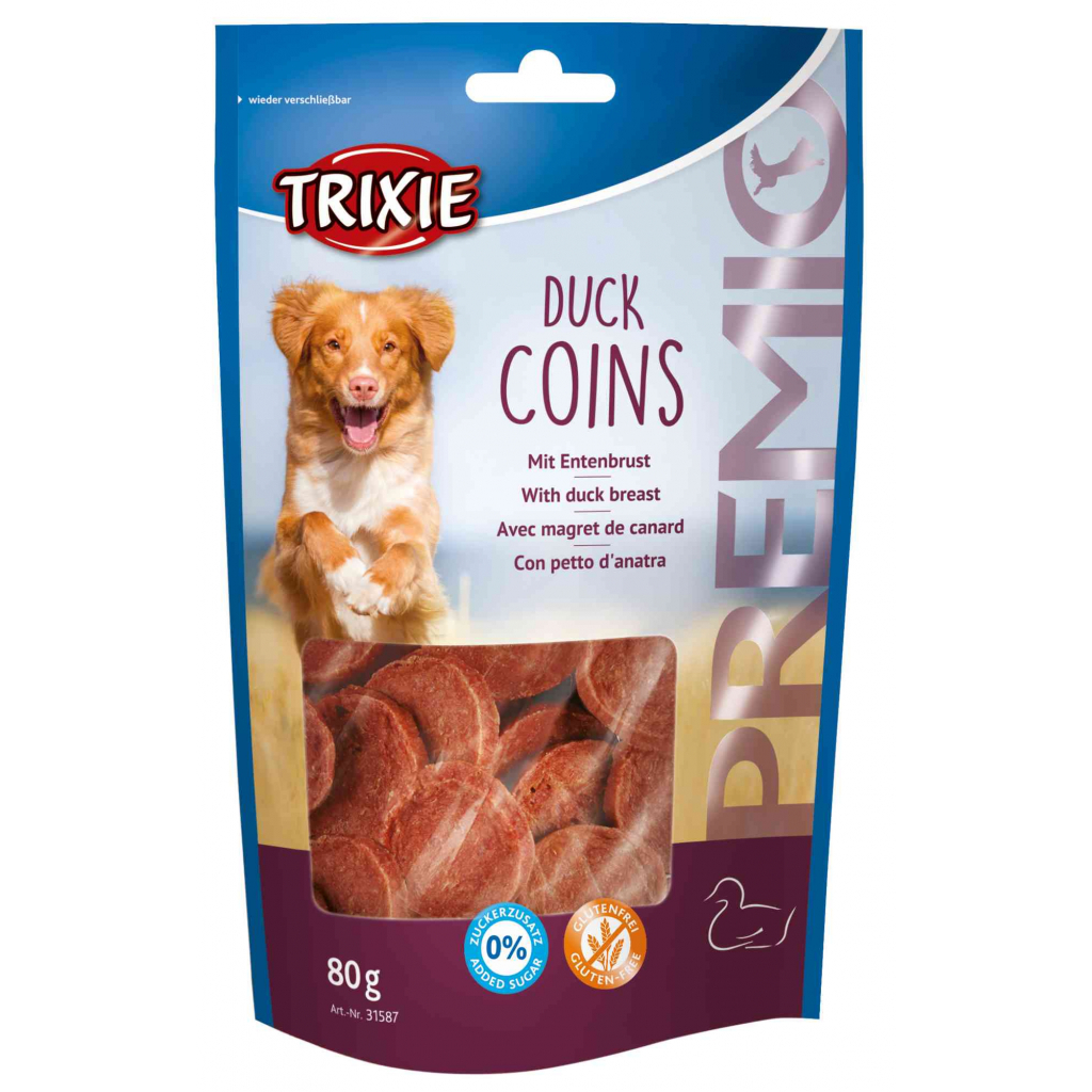 Ласощі для собак Trixie Premio Duck Coins качка 80 г (4011905315874) - изображение 1