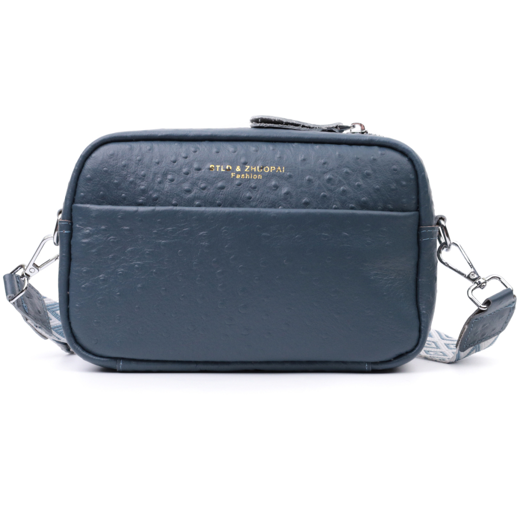 Сумка Vintage Жіноча з фактурної натуральної шкіри Синя (22661) - зображення 5