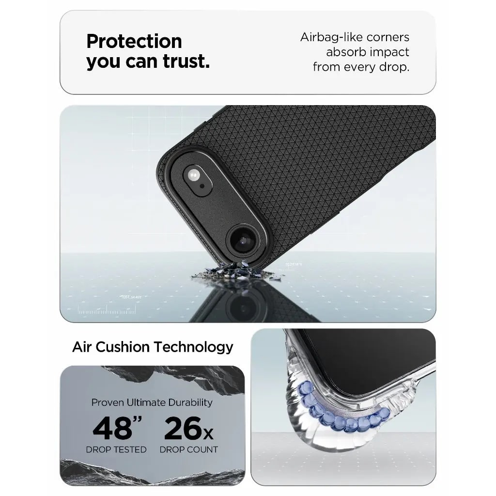 Чохол до мобільного телефона Spigen Liquid Air iPhone 17 Air Matte Black (ACS10302) - зображення 5