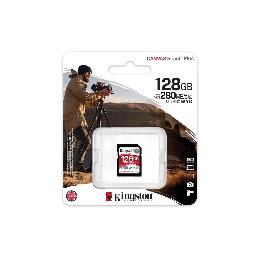Карта пам'яті Kingston 128GB SDXC class 10 UHS-II U3 Canvas React Plus (SDR2V6/128GB) - изображение 3