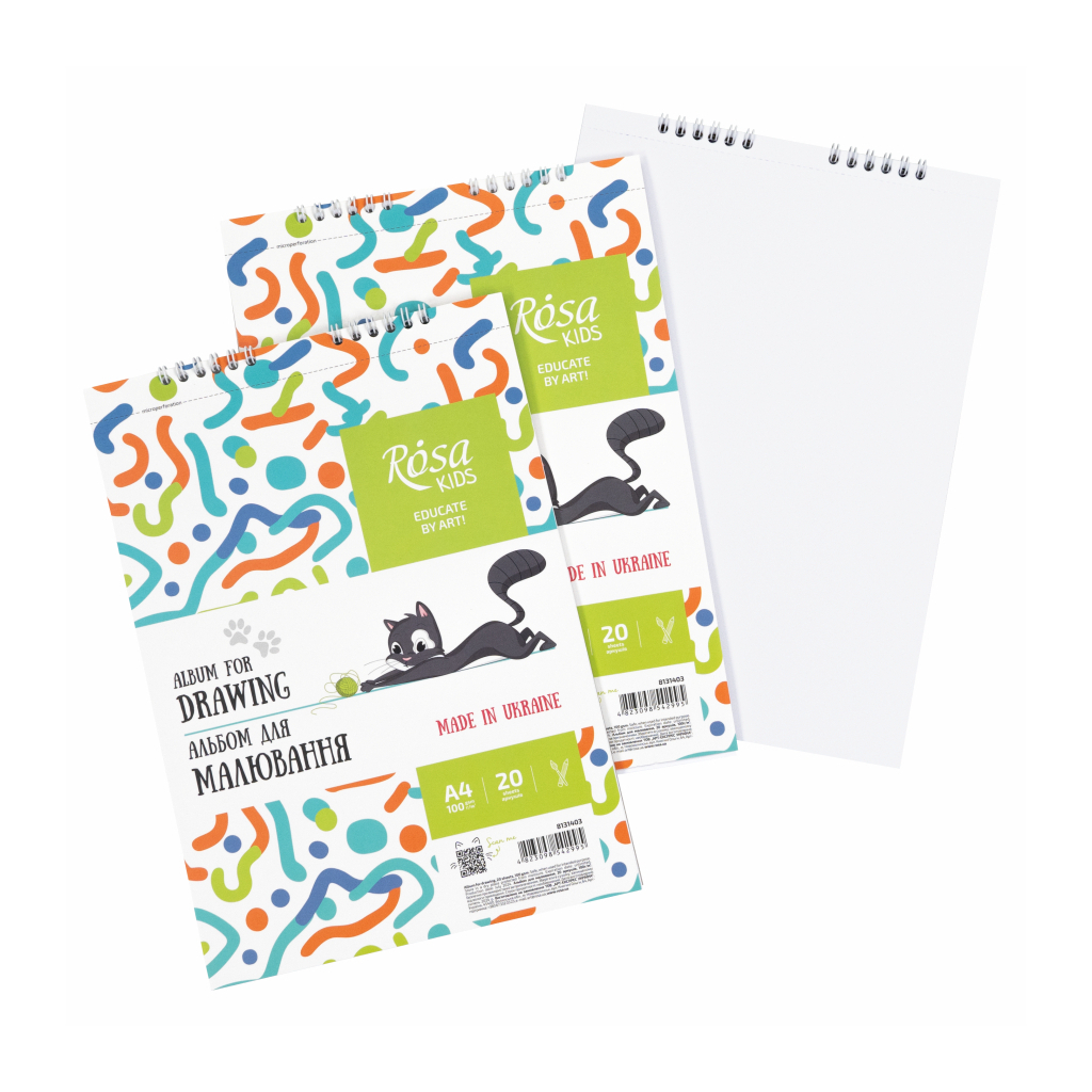 Альбом для малювання Rosa Kids на спіралі Cats А4 20 аркушів (4823098542995) - зображення 3