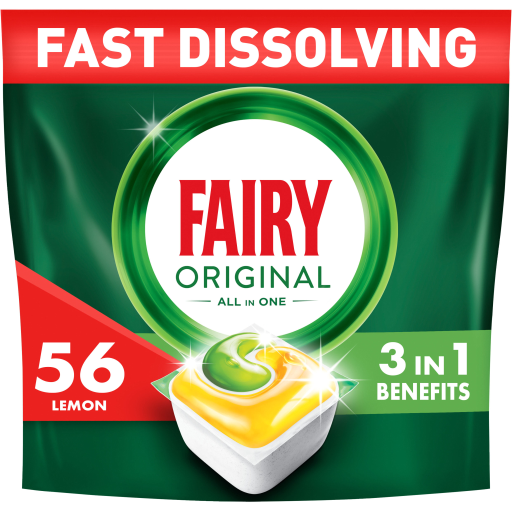 Таблетки для посудомийних машин Fairy Original All in One Lemon 56 шт. (8700216237352) - зображення 1