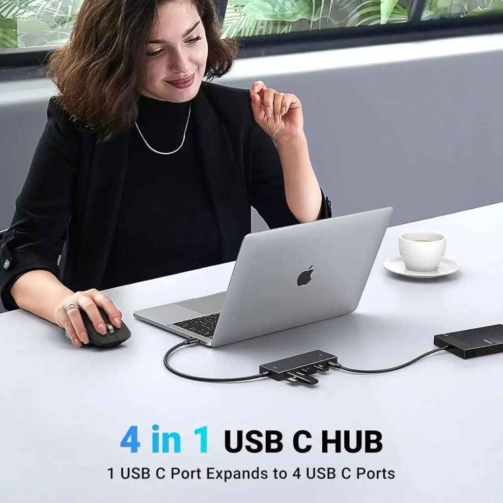 Концентратор Ugreen USB-C to 4xUSB-C 3.2 Gen2 10Gbps CM806 black (35584) - зображення 4