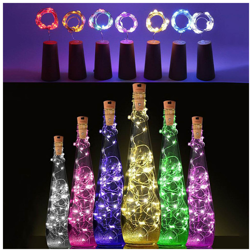 Гірлянда ColorWay пробка для пляшки на батарейках LED 20/2М (5шт/уп) кольорова (CW-GC-20L2BMC) - зображення 6