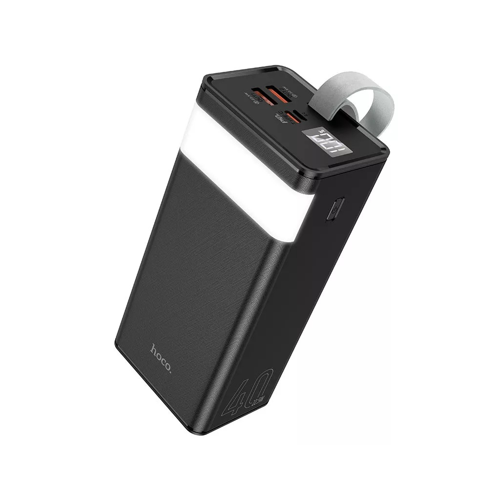 Батарея універсальна HOCO 40000mAh Powermaster PD/20W, QC/22.5W, Lamp, Black (J86 / 714737) - зображення 1