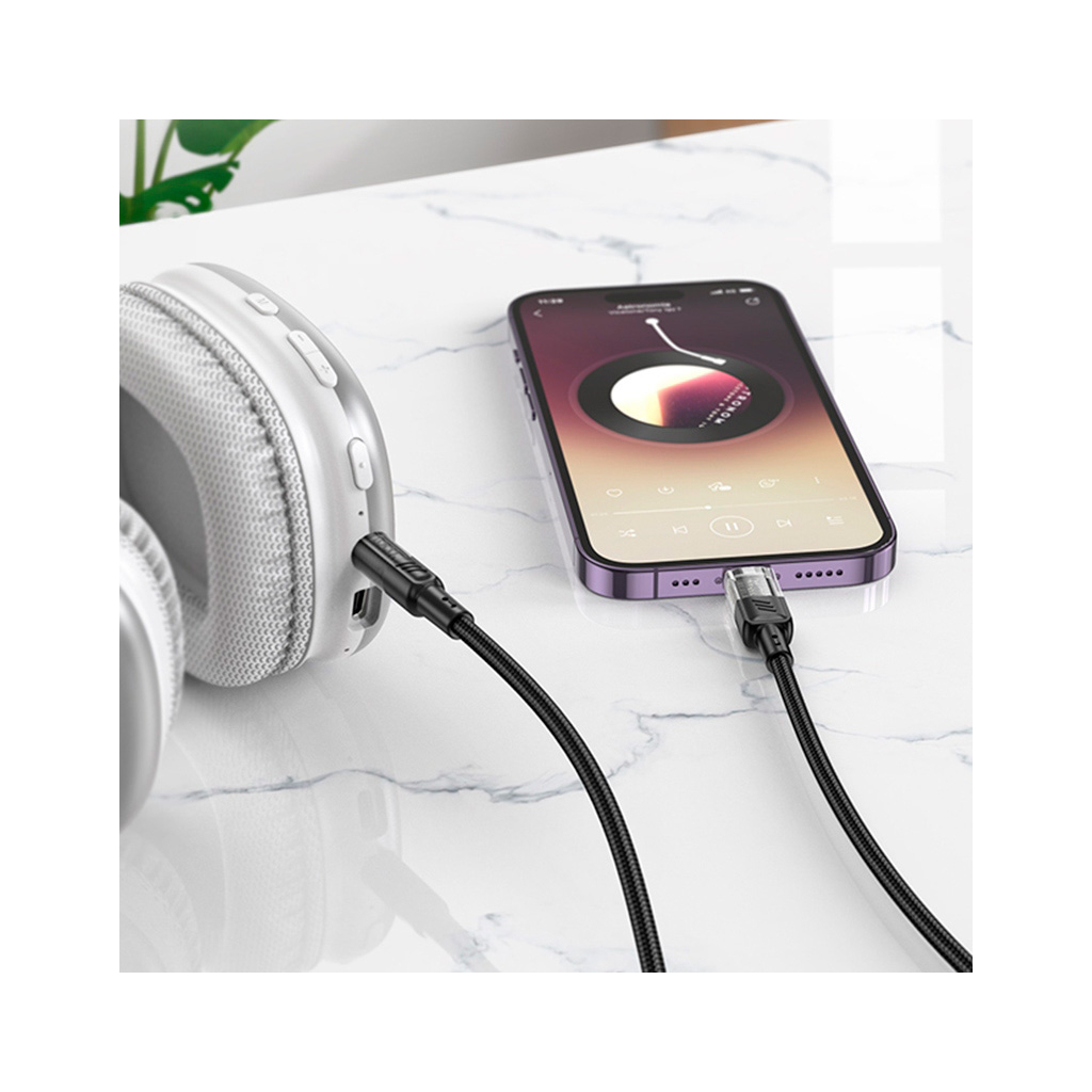 Кабель мультимедійний Lightning to 3.5mm M 1.0m Black HOCO (6942007612524) - зображення 5