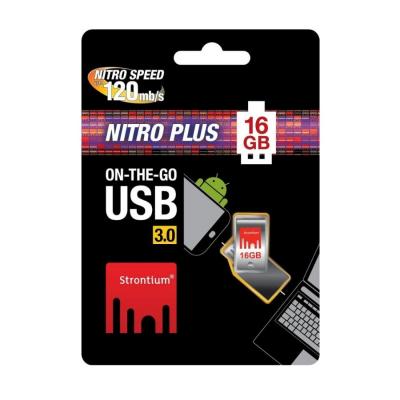 USB флеш накопичувач Strontium Flash 16GB Nitro Plus Silver OTG USB 3.0 (SR16GSLOTG1Z) - зображення 3