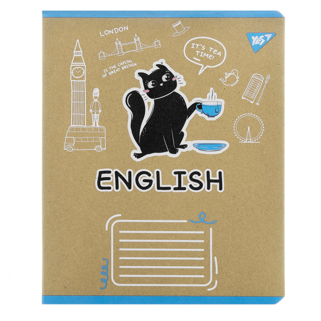 Зошит Yes предметний АНГЛІЙСЬКА МОВА Black cat 48 аркушів, лінія (767478) - зображення 1
