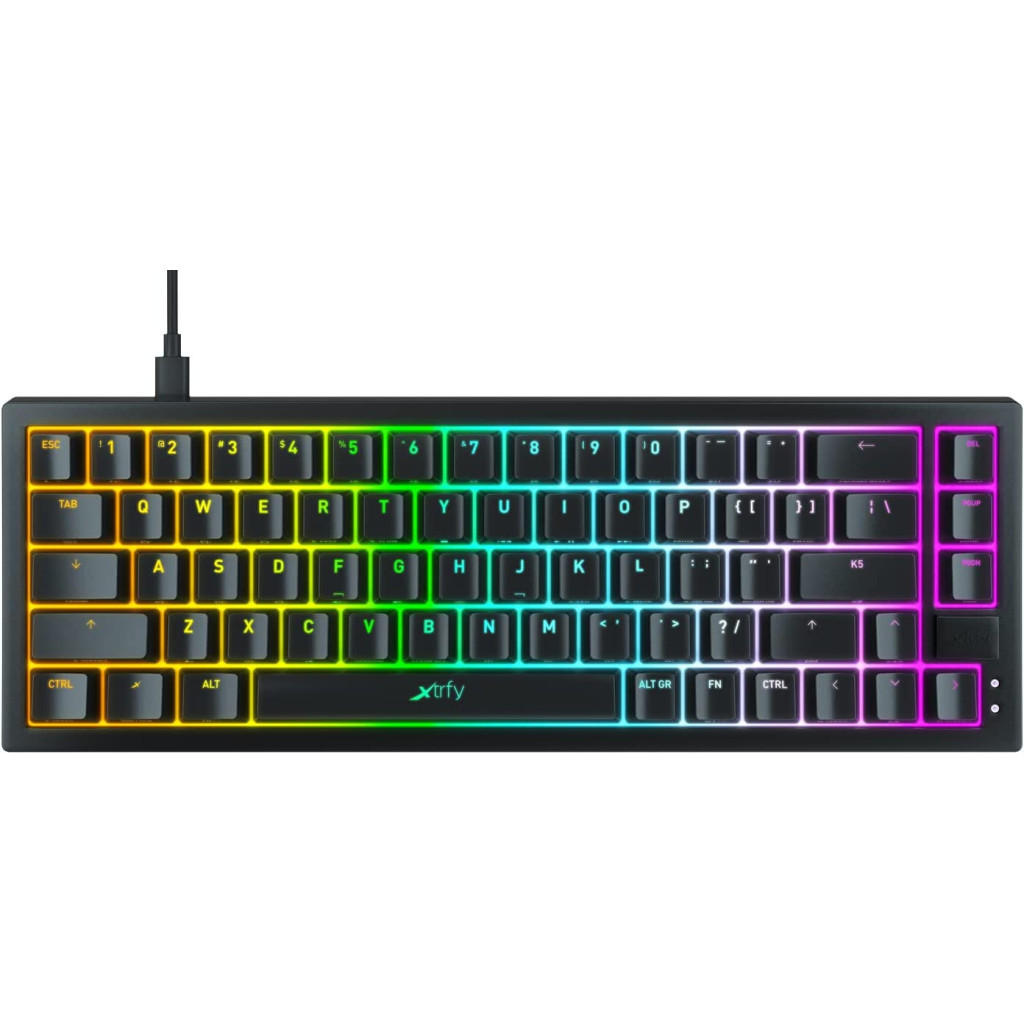 Клавіатура Xtrfy K5 68 keys Kailh Red Hot-swap RGB UA Black (K5-RGB-CPT-BLACK-R-UKR) - зображення 1