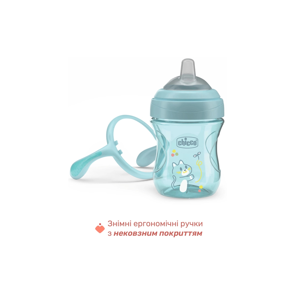 Поїльник-непроливайка Chicco Transition Cup 200 мл. від 4 місяців (блакитна) (06911.25) - зображення 3