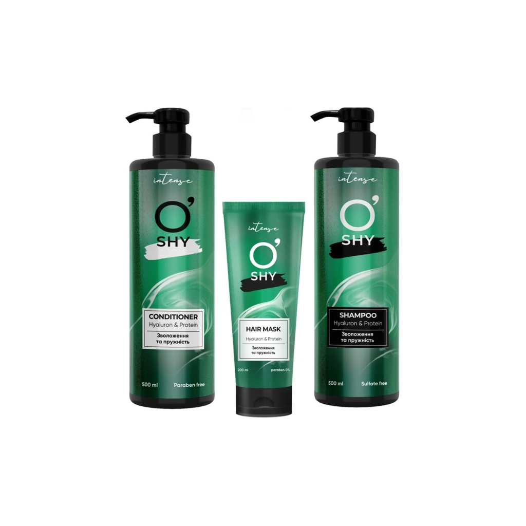 Набір косметики O'Shy Intense Hyaluron & Protein Маска для волосся 200 мл + Шампунь 500 мл + Кондиціонер 500 мл (4802370056184) - picture 1