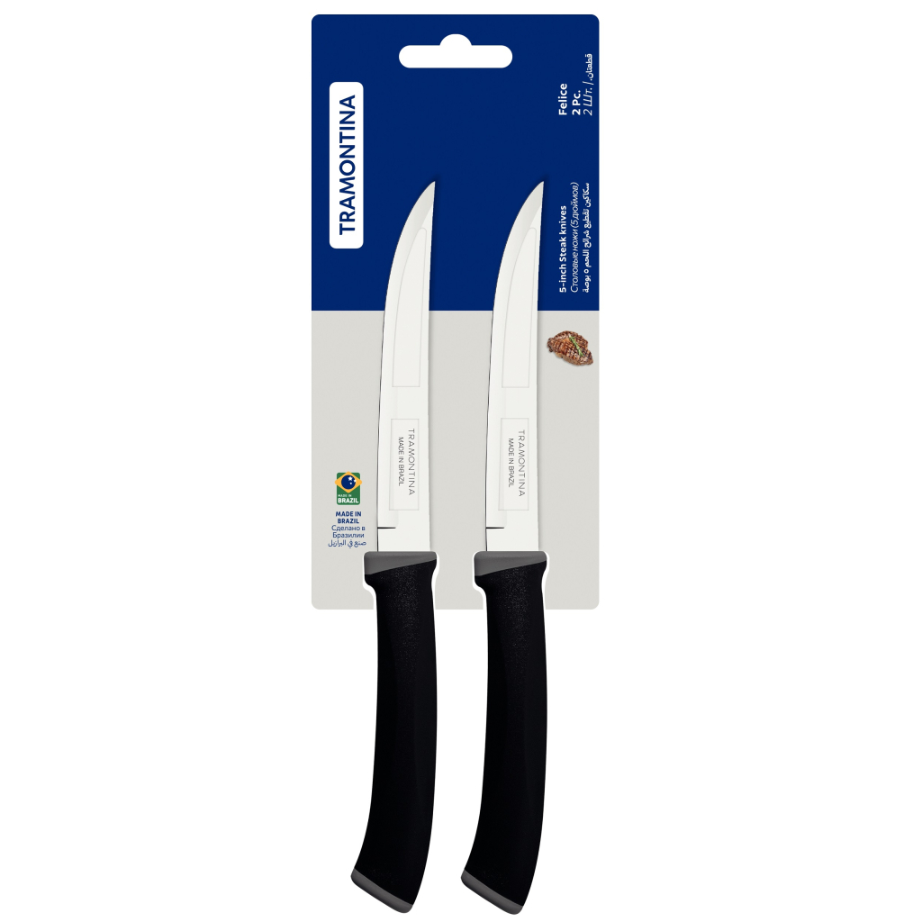 Набір ножів Tramontina Felice Black Steak Straight 127 мм 2 шт (23493/205) - зображення 2