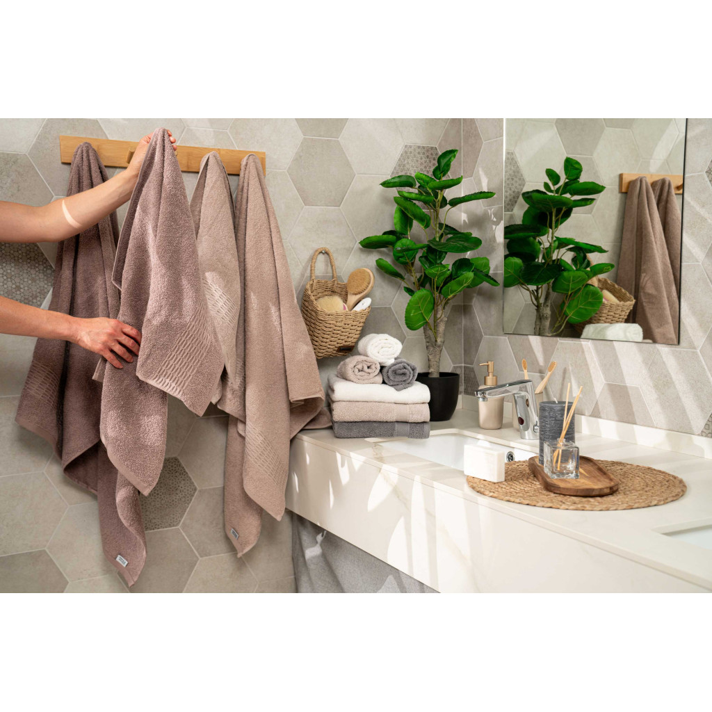 Рушник Ardesto набір махрових Lotus 2 шт 50х90 см індіго, 70х140см, 100% бавовна, какао (ART2357CA) - изображение 4