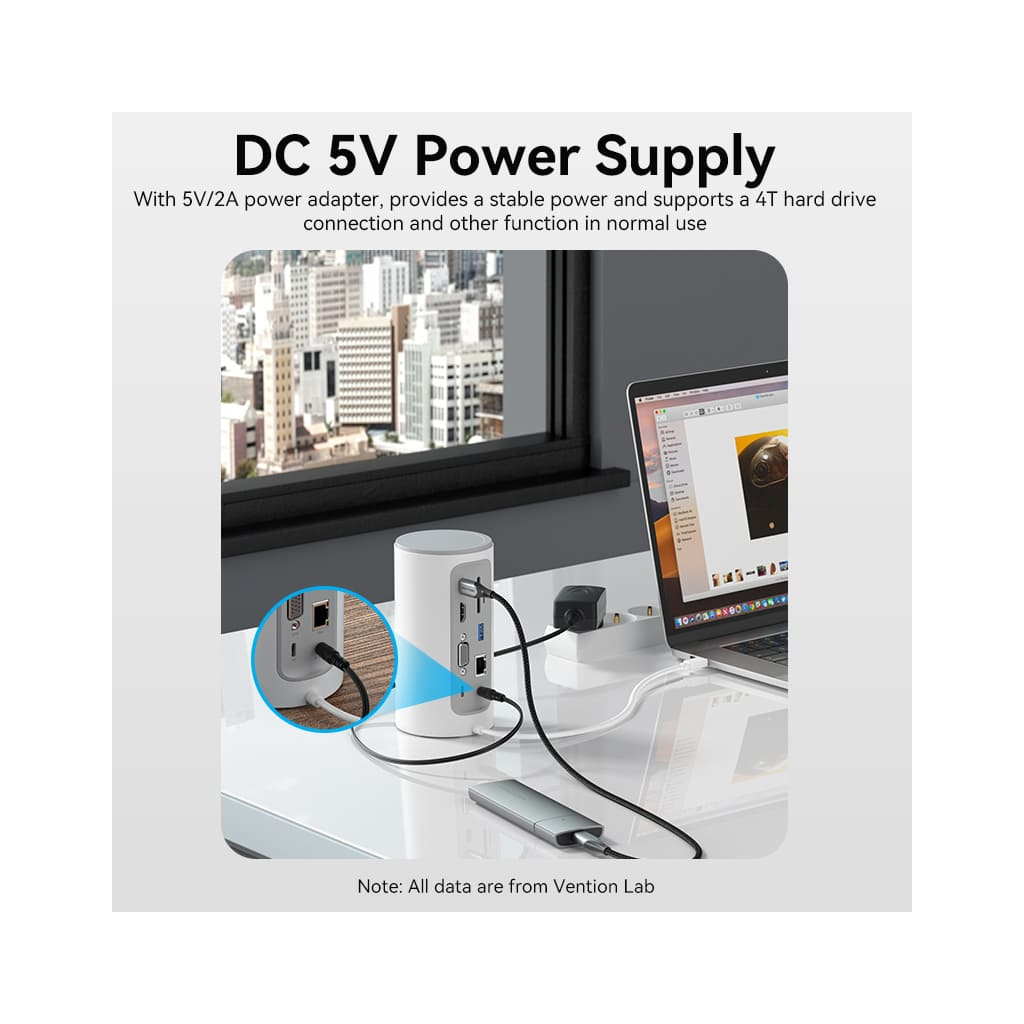 Концентратор Vention USB3.1 Type-C to HDMI/VGA/USB3.0x3/RJ45/SD/TF/TRRS 3.5m/PD/DC100W12-in-1 (TPHWC-EU) - изображение 11