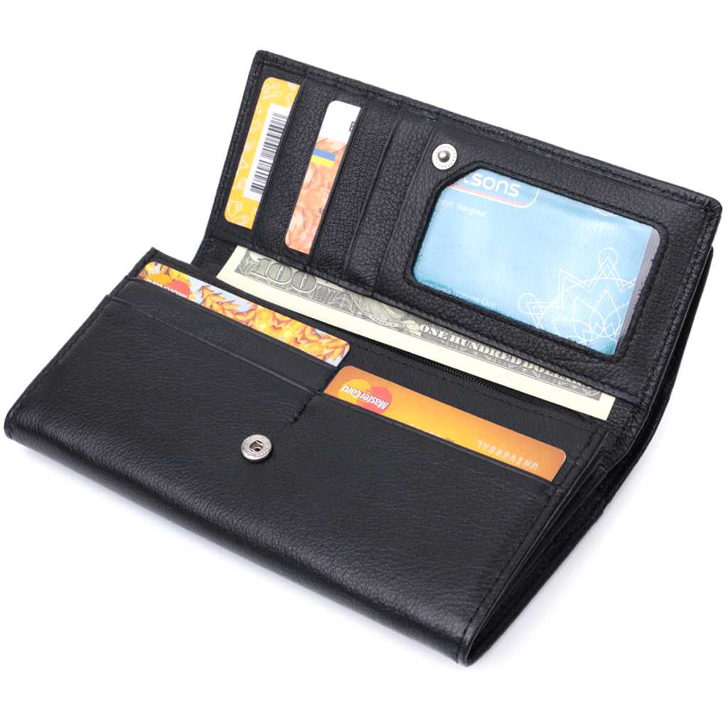 Гаманець ST Leather З натуральної шкіри Чорний (22696) - зображення 6