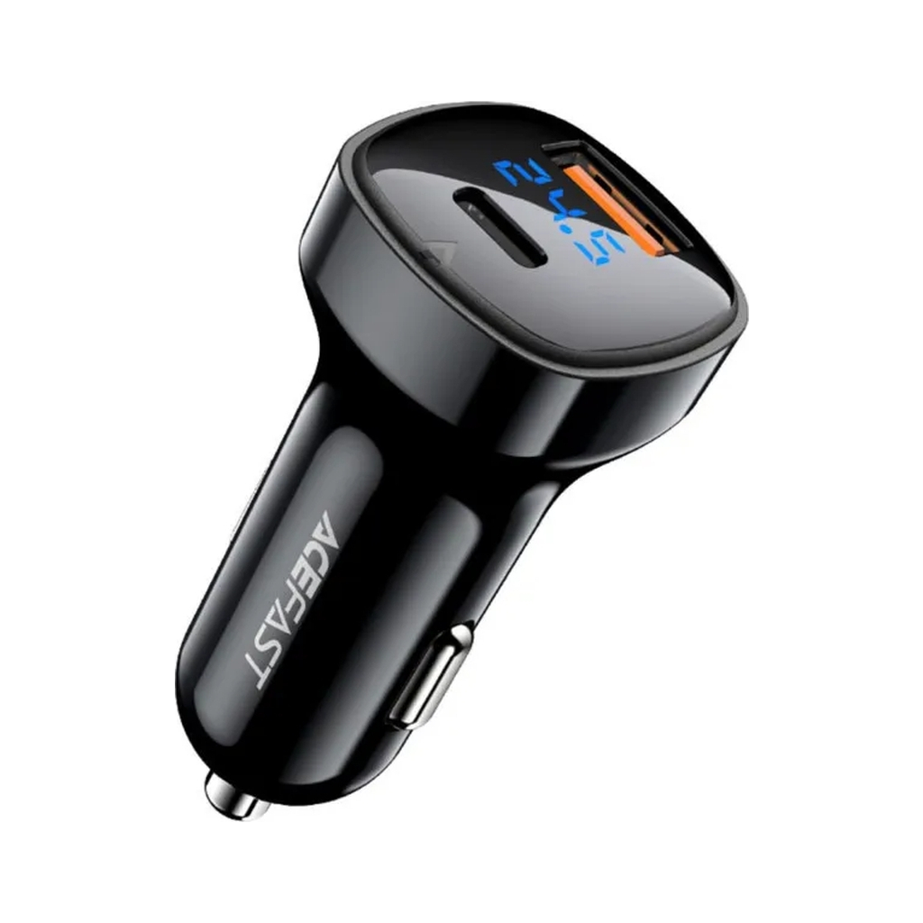 Зарядний пристрій Acefast 2xUSB 66W (USB-C + USB-A) B4 with digital display (6974316280392) - зображення 3