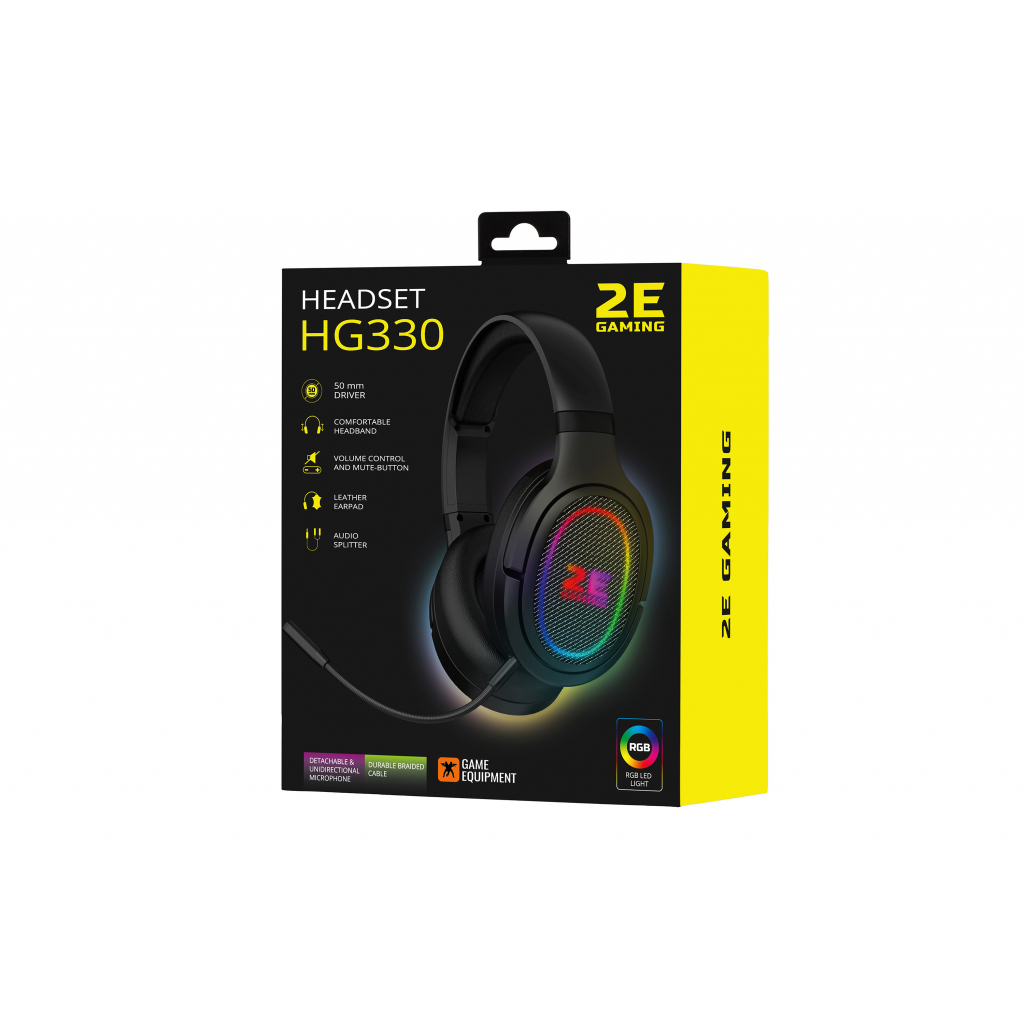 Навушники 2E HG330 RGB 3.5mm Black (2E-HG330BK) - зображення 2