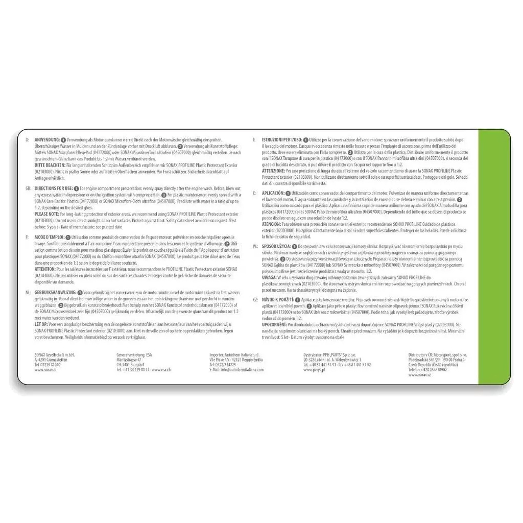 Автомобільний очисник Sonax PROFILINE Plastic Care 5 л (205500) - изображение 2