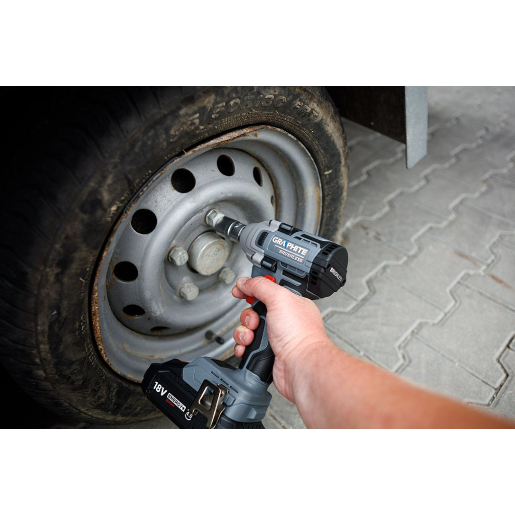 Гайковерт Graphite Energy+ 18V, безщітковий, 2600об/хв, 330Нм, 1/2", 0.9кг (без АКБ та ЗП) (58G028-1) - изображение 4