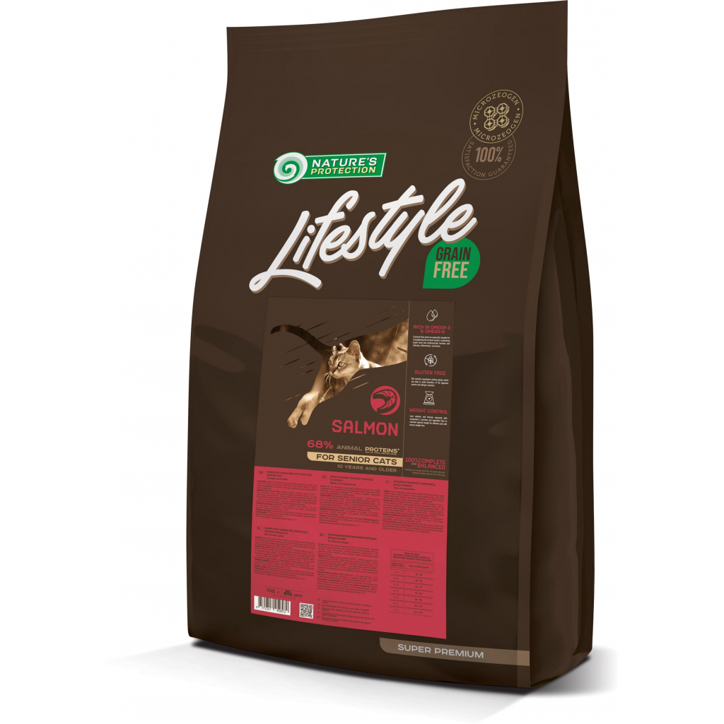 Сухий корм для кішок Nature's Protection Lifestyle Grain Free Salmon Senior Cat 7 кг (NPLS45957) - зображення 1