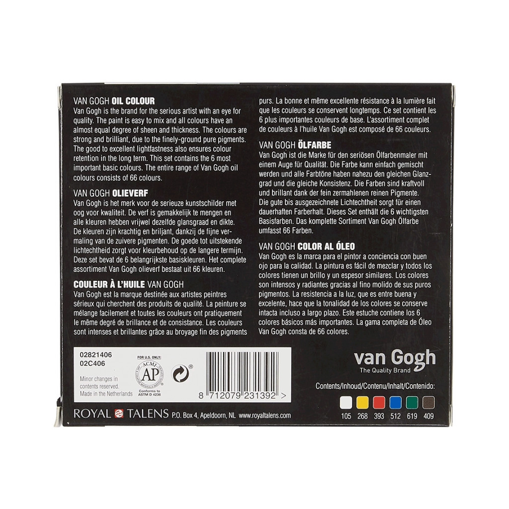 Олійні фарби Royal Talens Van Gogh Starter set 6 кольорів 20 мл (8712079231392) - зображення 4