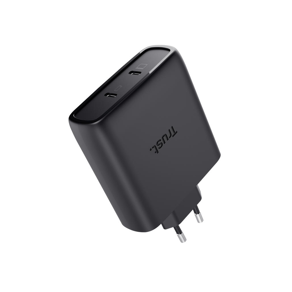Зарядний пристрій Trust 2xUSB-C 100W GaN PD/PPS black (25527_TRUST) - зображення 3