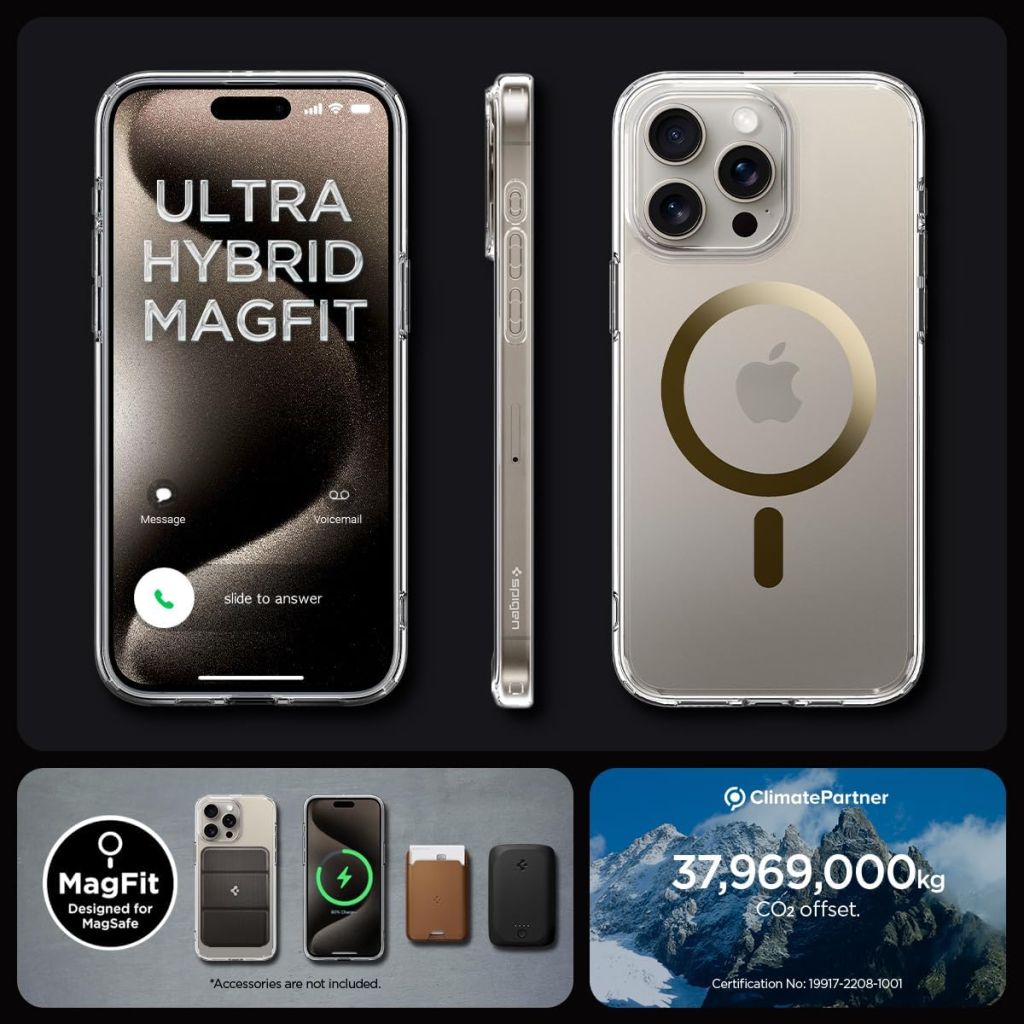 Чохол до мобільного телефона Spigen Apple iPhone 15 Pro Ultra Hybrid MagFit Gold (ACS06718) - зображення 8
