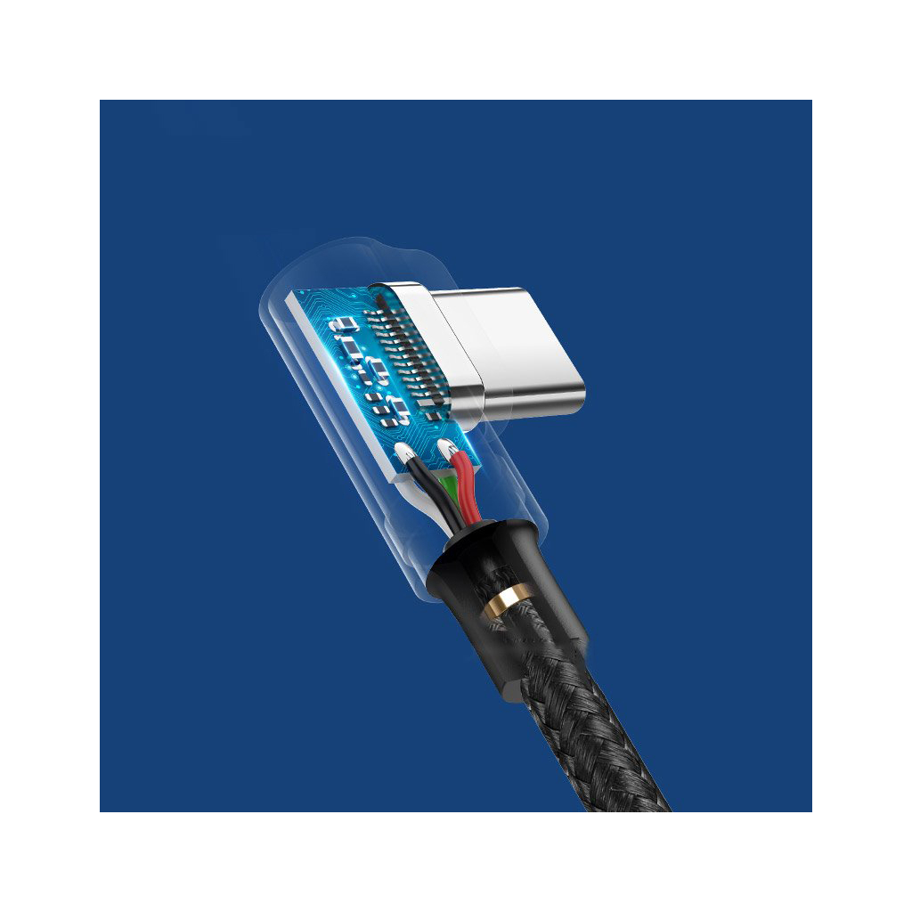 Дата кабель USB 2.0 AM to USB-C 0.5m 3A 90° corner US176 black Ugreen (20855) - зображення 3