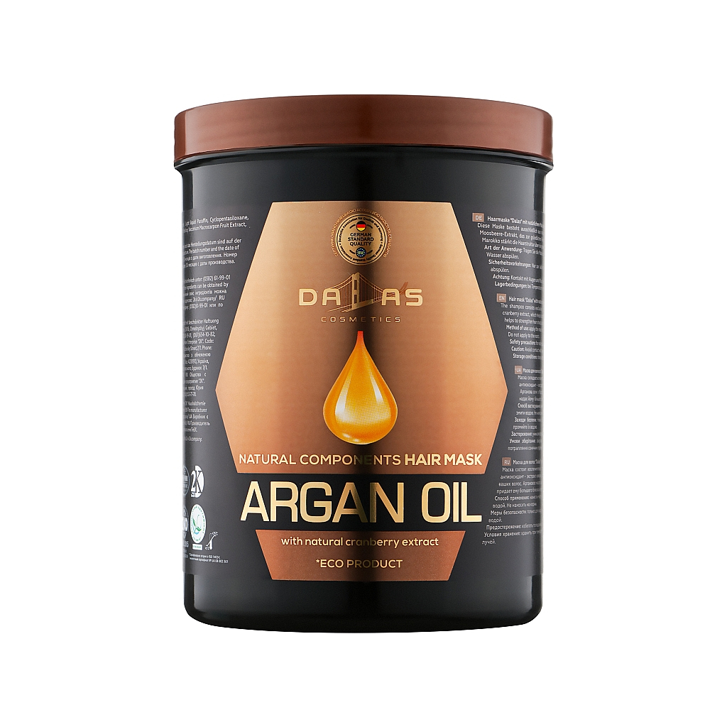 Маска для волосся Dalas Argan Oil з натуральним екстрактом журавлини й аргановою олією 1000 мл (4260637729156) - зображення 1