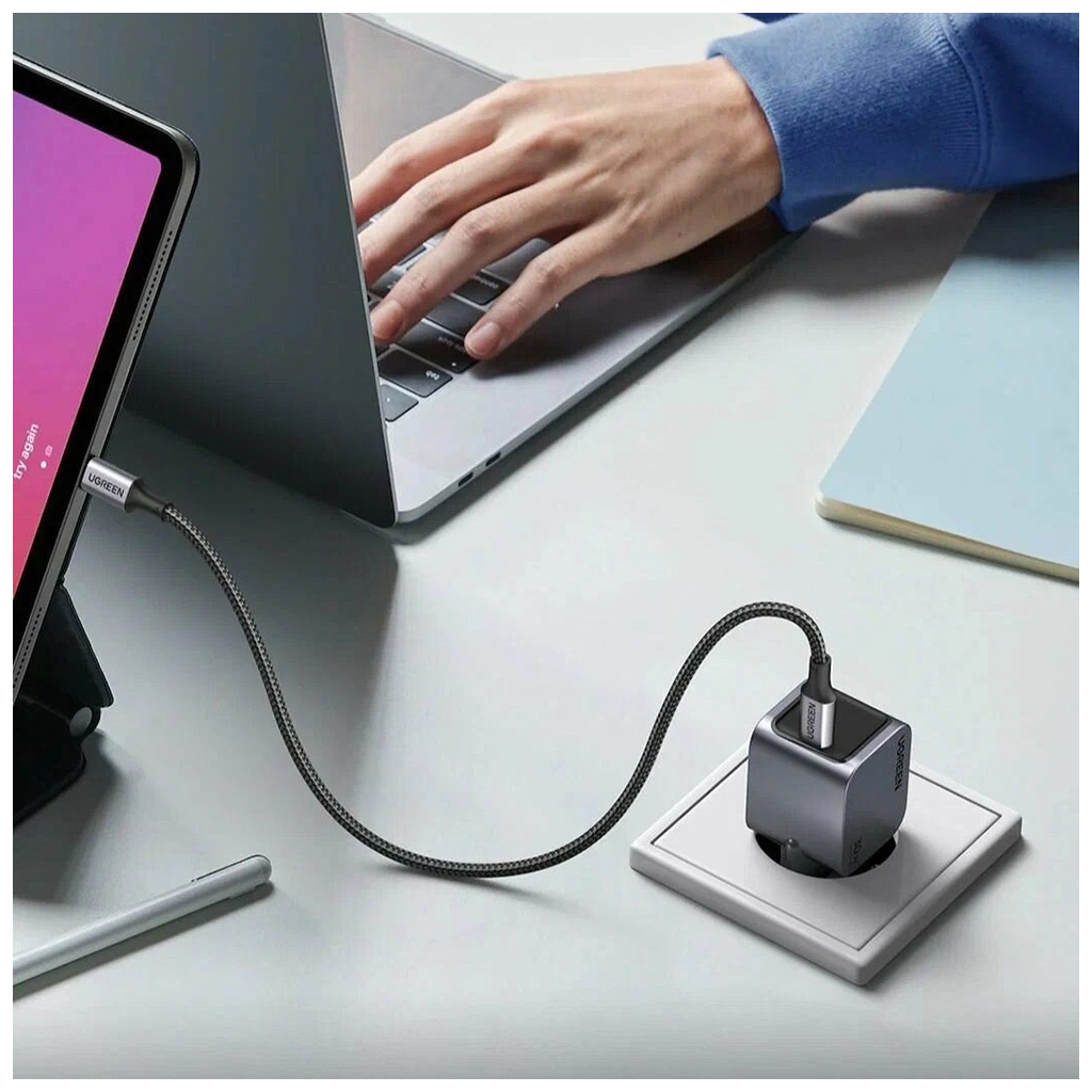 Зарядний пристрій Ugreen USB-C PD30W GaN X703 gray (35006) - зображення 11