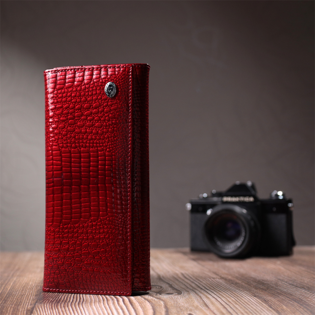 Гаманець ST Leather З натуральної шкіри Червоний (22717) - зображення 9