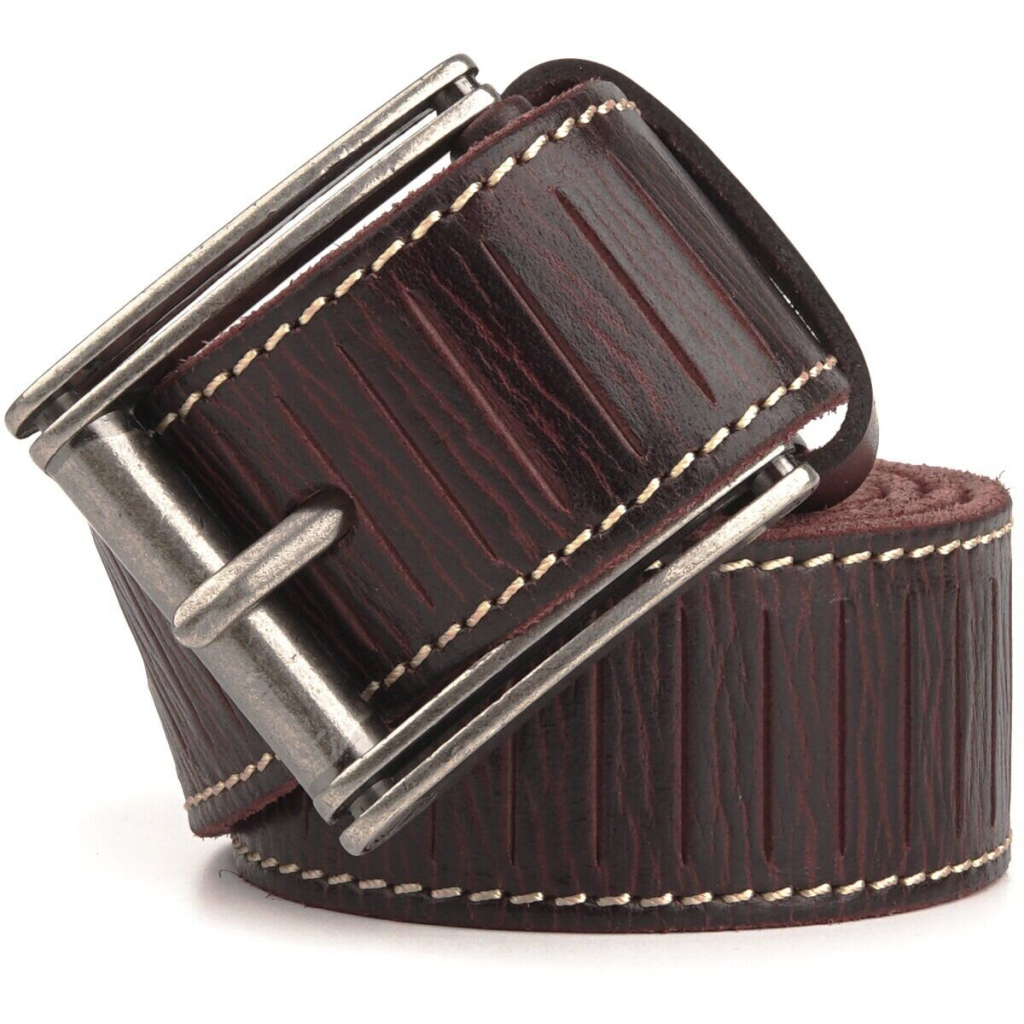 Ремінь Vintage З тисненням Темно-коричневий (20129) - зображення 1