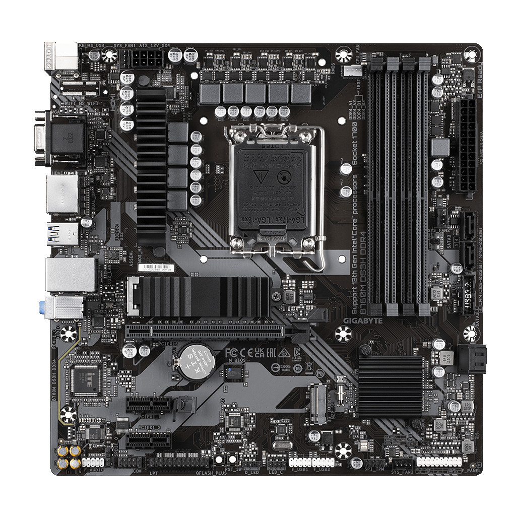 Материнська плата GIGABYTE B760M DS3H DDR4 - зображення 1