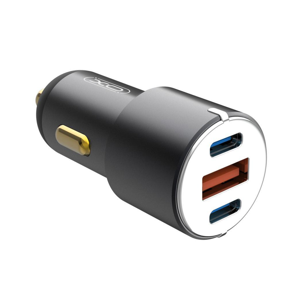 Зарядний пристрій XO CC45 1 USB QC 3.0 + 2 Type-C PD (60W) Black (XO-CC45-BK) - зображення 5