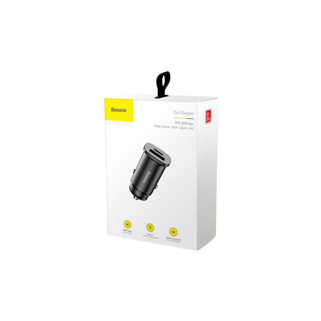 Зарядний пристрій Baseus Square PPS USB QC 4.0 + Type-C PD 3.0 SCP 30W (CCALL-AS01) - зображення 4