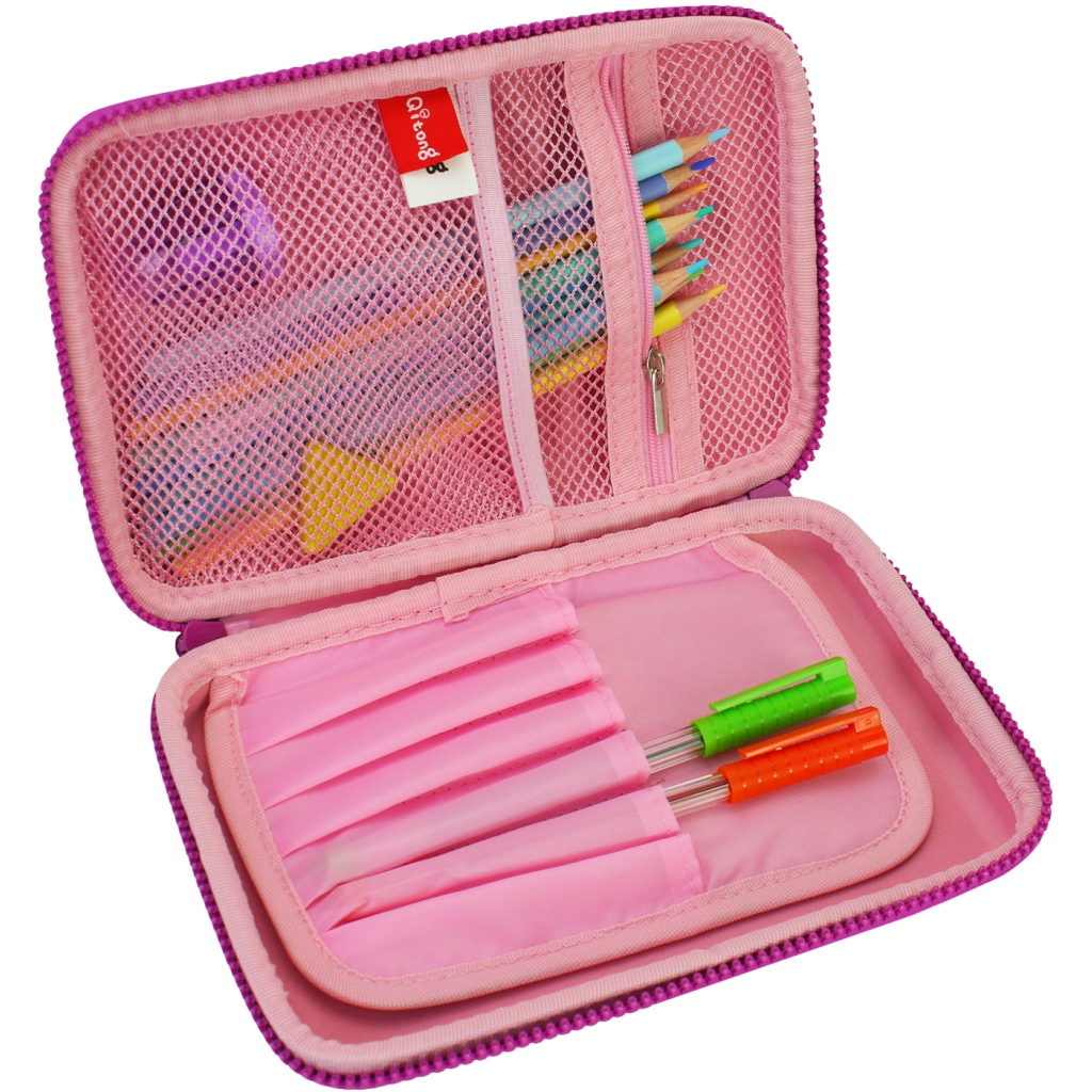Пенал Cool For School з тисненням 1 відділення Рожевий (QT-5626-Pink) - зображення 2