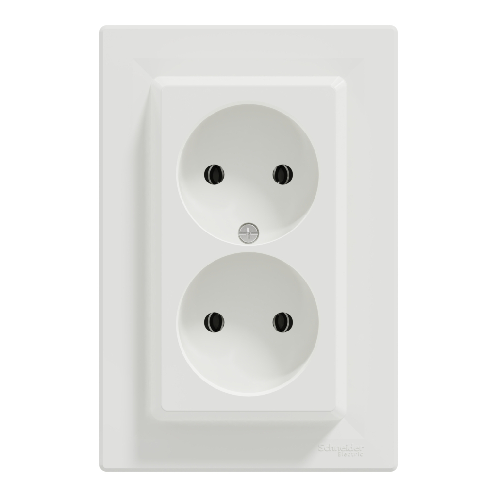 Розетка Schneider Electric ASFORA без заземлення подвійна біла (EPH9700121) - изображение 1