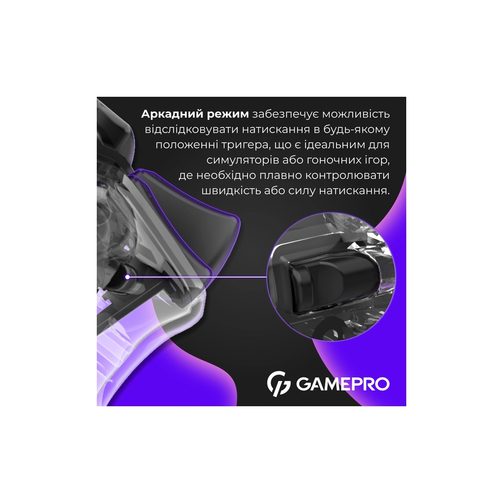 Геймпад GamePro GPX13T 2.4G/BT 5.1/USB/PC/iOS/Android RGB Transparent (GPX13T) - зображення 5