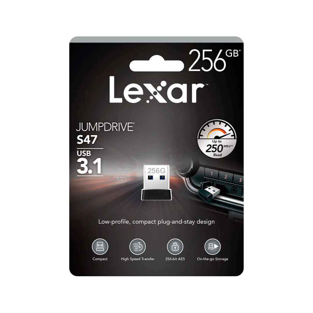 USB флеш накопичувач Lexar 256GB S47 USB 2.0 (LJDS47-256ABBK) - зображення 4