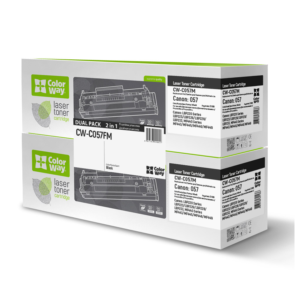 Картридж ColorWay для CANON 057 DUAL PACK (CW-C057FM) - зображення 1