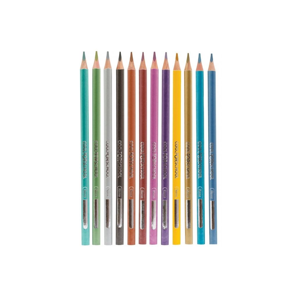 Олівці кольорові Cool For School Metallic 12 кольорів (CF15168) - зображення 3